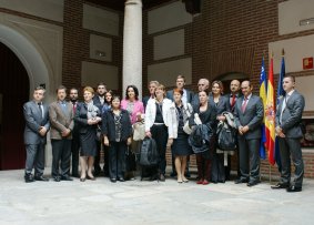 Los miembros de la delegación, a su llegada a la FEMP.